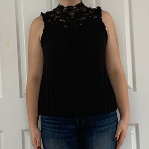 Black Lace Babydoll Top